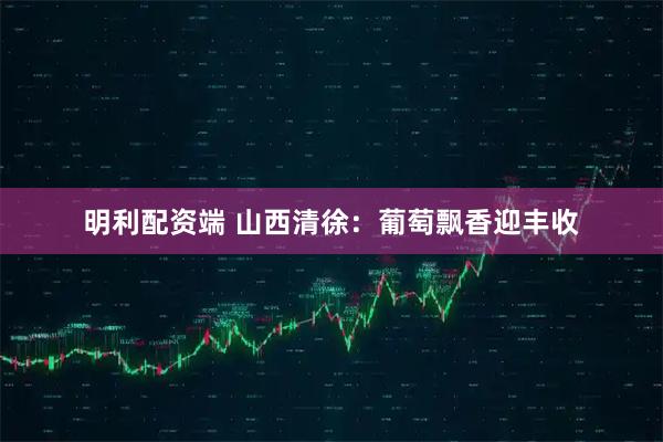 明利配资端 山西清徐：葡萄飘香迎丰收